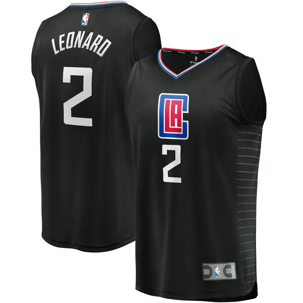 Maillot nba Los Angeles Clippers Statement Edition Homme Kawhi Leonard 2 Noir